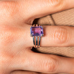 Bague argent 925 améthyste 3.30 carats - vue porté 1