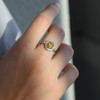 Bague argent 925 citrine topazes blanches 0.60 carat - vue Vporté 1