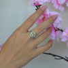 Bague argent 925 citrine topazes blanches 0.60 carat - vue Vporté 3