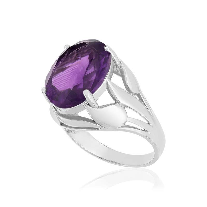 Bague argent 925 améthyste 7.50 carats - vue D1