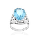 925 Sterling Silver Ring with a 10-Carat Treated Blue Topaz - View 1