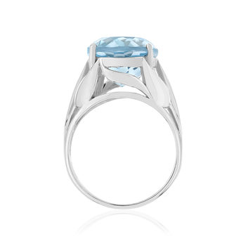 925 Sterling Silver Ring with a 10-Carat Treated Blue Topaz