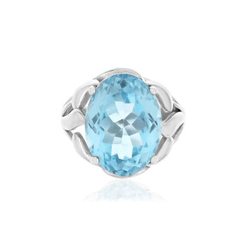 925 Sterling Silver Ring with a 10-Carat Treated Blue Topaz