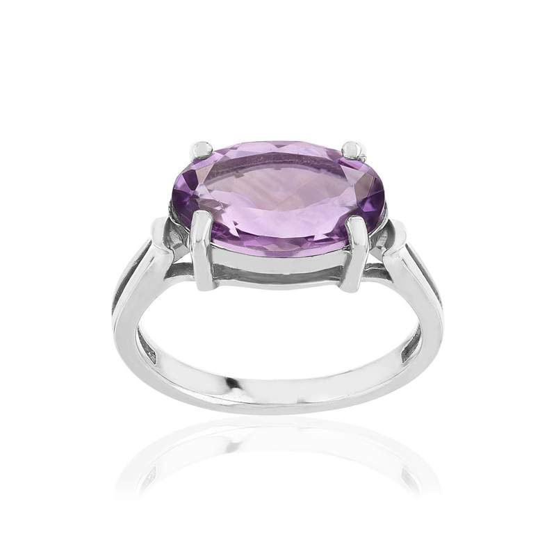 Bague argent 925 améthyste - vue 1