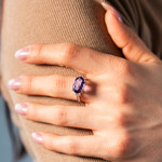 Bague argent 925 améthyste - vue porté 1