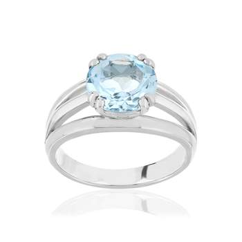 925 sterling silver ring with a treated blue topaz