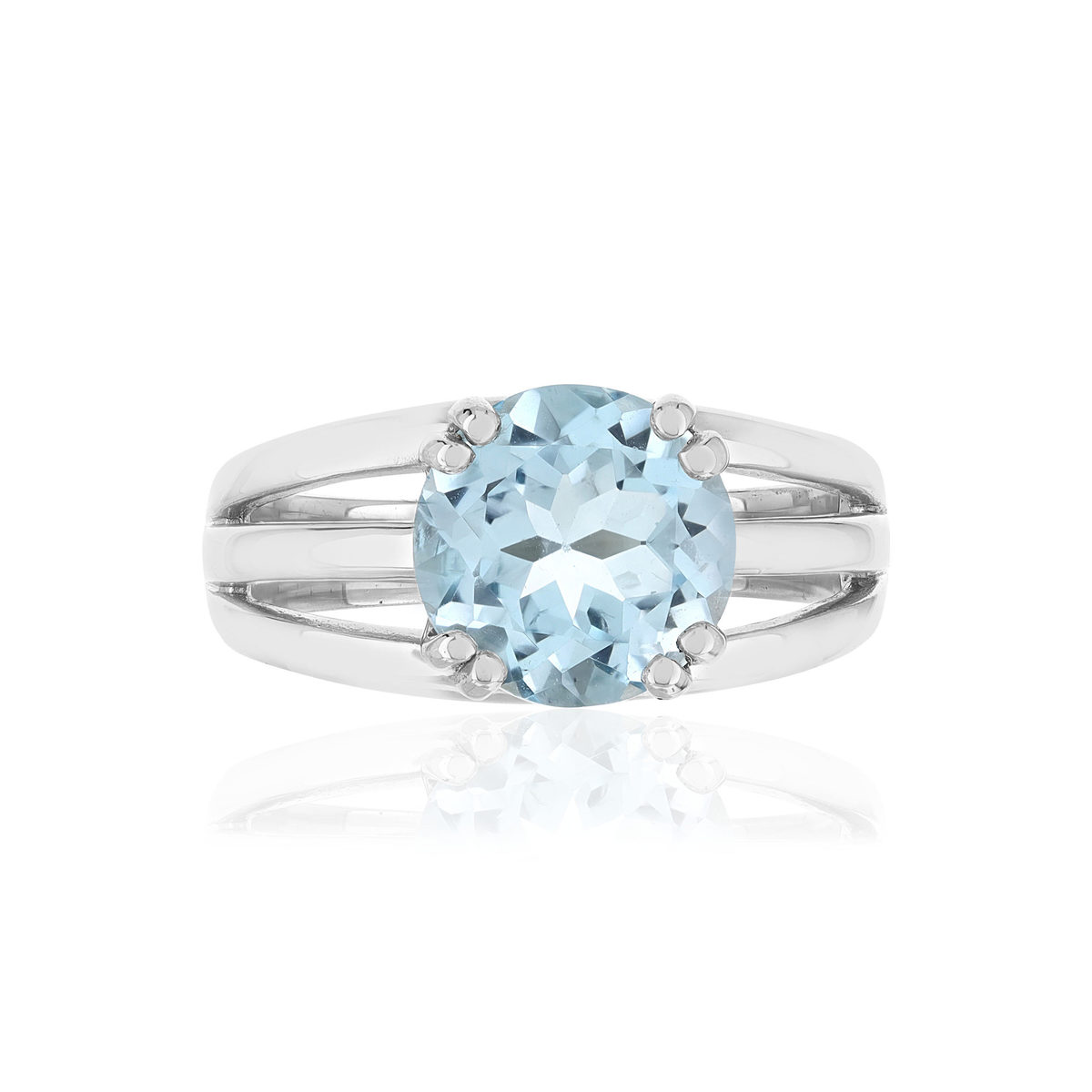 Bague argent 925 topaze bleue traitée - vue 3
