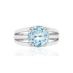 Bague argent 925 topaze bleue traitée - vue 3