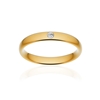 Alliance or 750 jaune poli ruban confort 3,5mm diamant brillant - vue V1