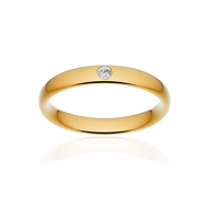 Alliance or 750 jaune poli ruban confort 3,5mm diamant brillant