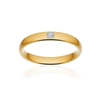 Alliance or 750 jaune poli ruban confort 3,5mm diamant princesse - vue V1