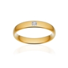 Alliance or 750 jaune poli ruban confort 4mm diamant princesse - vue V1