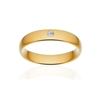 Alliance or 750 jaune poli ruban confort 4,5mm diamant brillant - vue V1