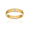 Alliance or 750 jaune poli ruban confort 4,5mm diamant princesse - vue V1