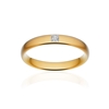 Alliance or 750 jaune brossé ruban confort 3,5mm diamant princesse - vue V1
