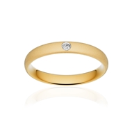 Alliance or 750 jaune sablé ruban confort 3,5mm diamant brillant