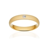 Alliance or 750 jaune sablé ruban confort 4mm diamant brillant - vue V1