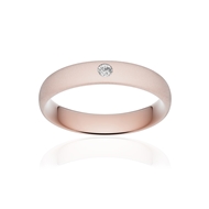 Alliance or 750 rose sablé ruban confort 4,5mm diamant brillant