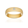 Alliance or 750 jaune sablé ruban confort 6mm diamant princesse - vue V1
