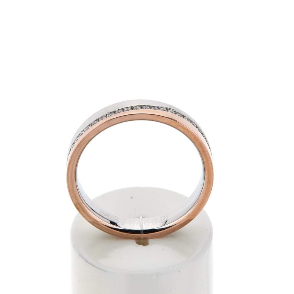 Alliance 2 ors 750 rose et blanc diamants - vue 1