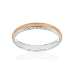 Alliance 2 ors 750 rose et blanc diamanté - vue 1