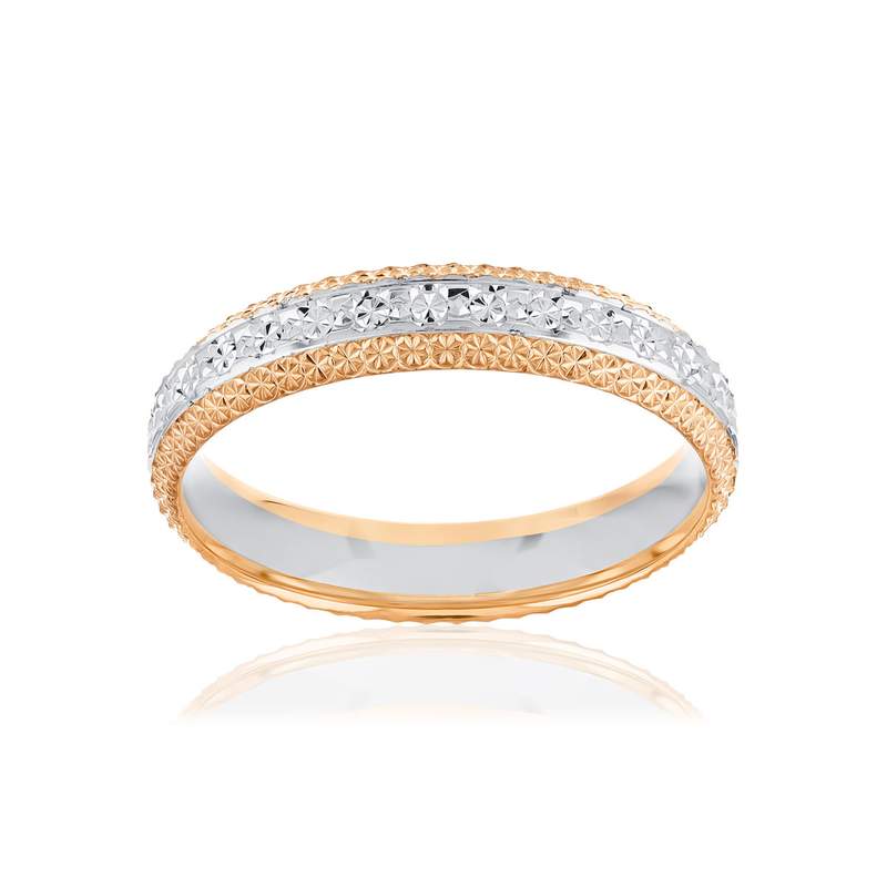 Alliance 2 ors 750 rose et blanc diamanté - vue 1