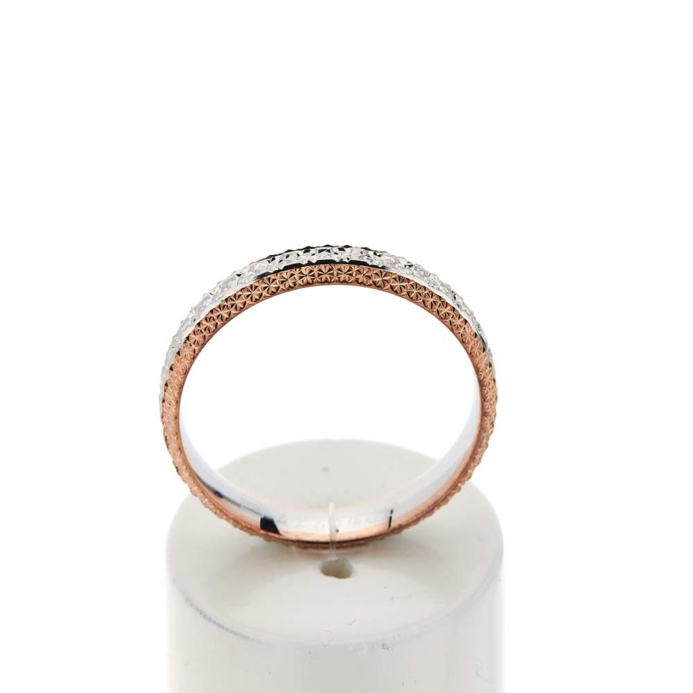 Alliance 2 ors 750 rose et blanc diamanté - vue 1