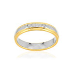 Alliance 2 ors 750 jaune et blanc prénoms - vue 1