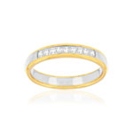 Alliance 2 ors 750 jaune et blanc diamants - vue 1
