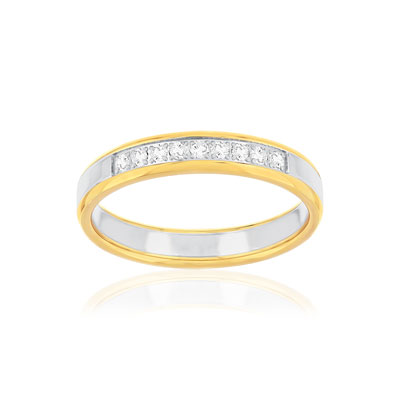Alliance 2 ors 750 jaune et blanc diamants