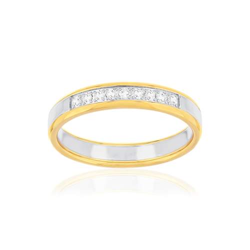 Alliance 2 ors 750 jaune et blanc diamants