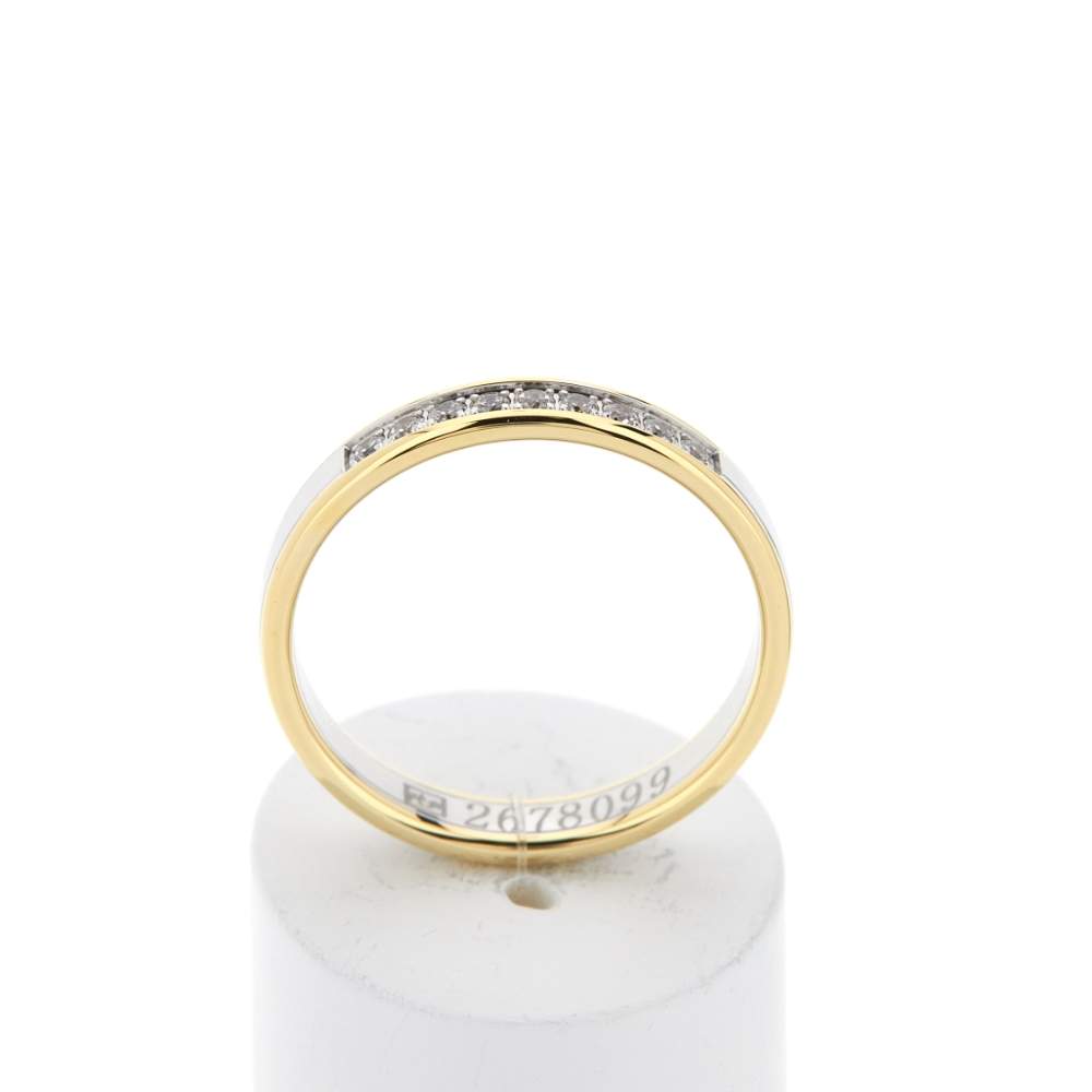 Alliance 2 ors 750 jaune et blanc diamants - vue 1