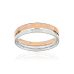 Alliance or 750 2 ors blanc et rose diamants - vue 1