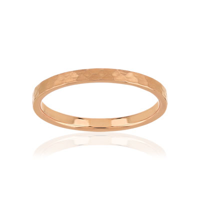 Alliance or 750 rose effet martelé - vue 1