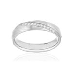 Alliance or 750 blanc diamants - vue 1