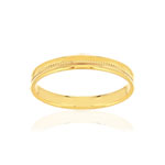 Alliance or 750 jaune motif perlé - vue 1