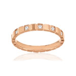 Alliance or 750 rose diamants - vue 1