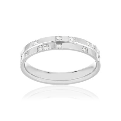 Alliance or 750 blanc diamants