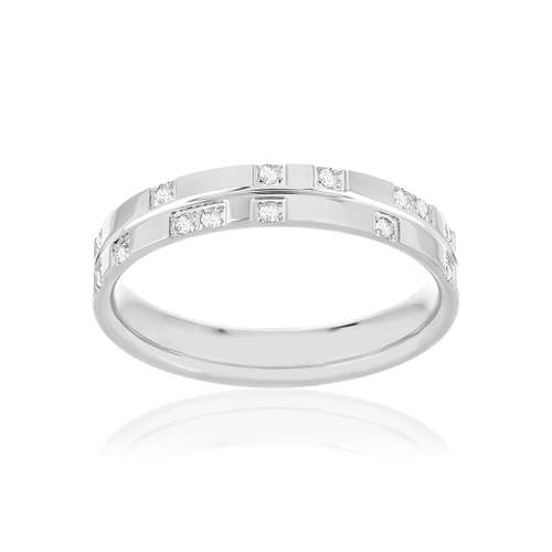Alliance or 750 blanc diamants