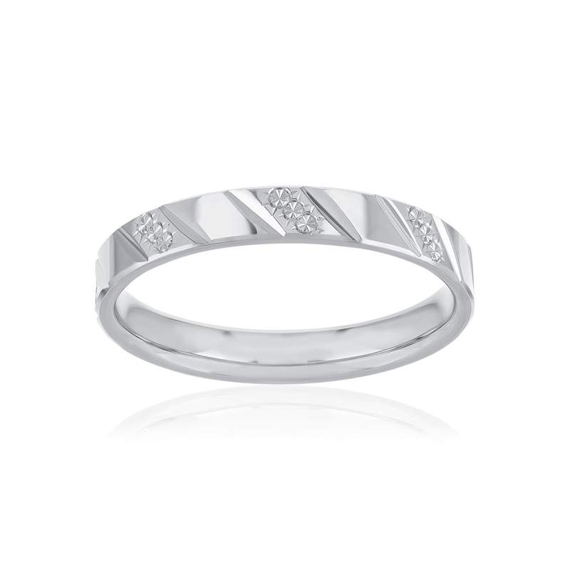 750 white gold wedding band - view 1