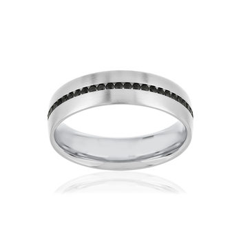 Alliance or 750 blanc diamants noirs traités