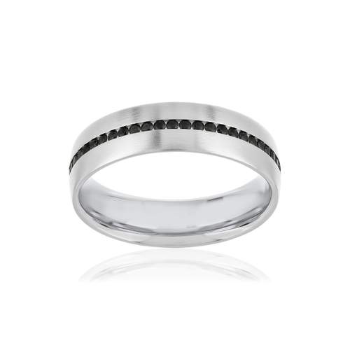 Alliance or 750 blanc diamants noirs traités