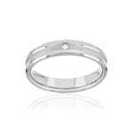 Alliance or 750 blanc diamants - vue 1