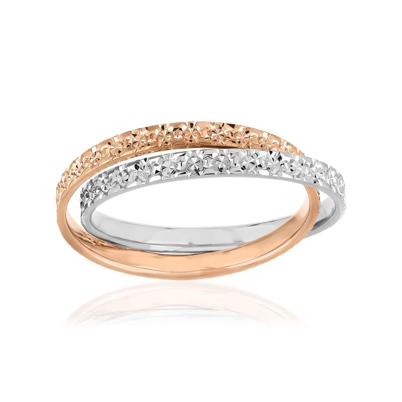 Alliance 2 ors 750 rose et blanc - vue 1