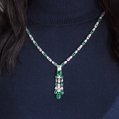 Collier argent 925 zirconias 60 cm