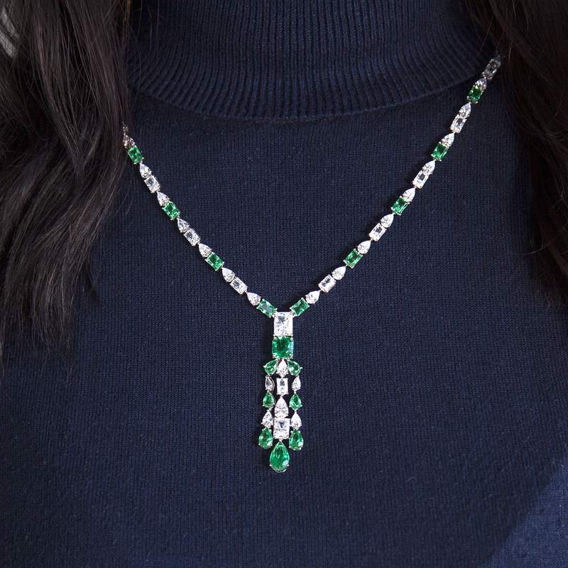 Collier argent 925 zirconias 60 cm - vue 1