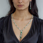 Collier argent 925 zirconias 60 cm - vue porté 2