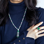 Collier argent 925 zirconias 60 cm - vue porté 3