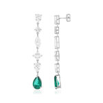 Boucles d'oreilles pendants argent 925 cristal vert - vue 2