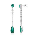Boucles d'oreilles pendants argent 925 cristal vert - vue 2